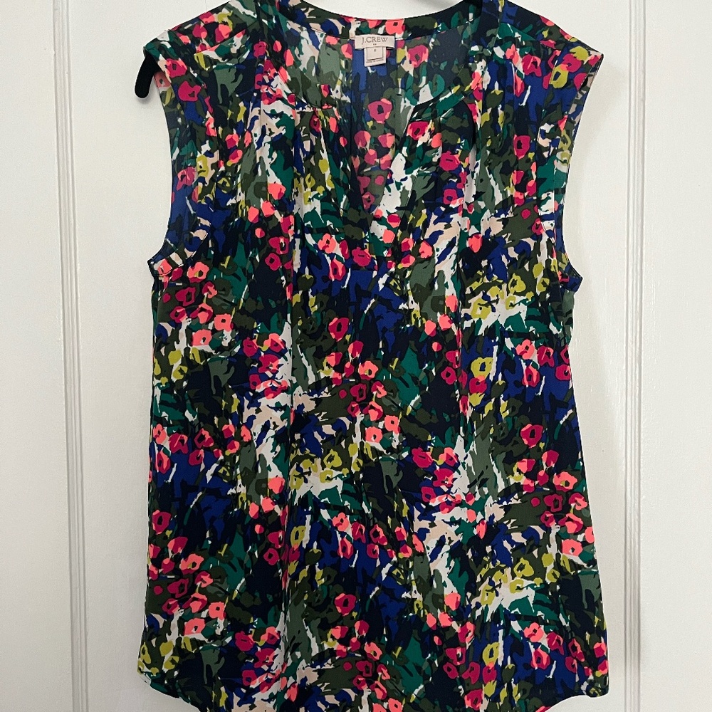 J Crew Floral Sleeveless Top